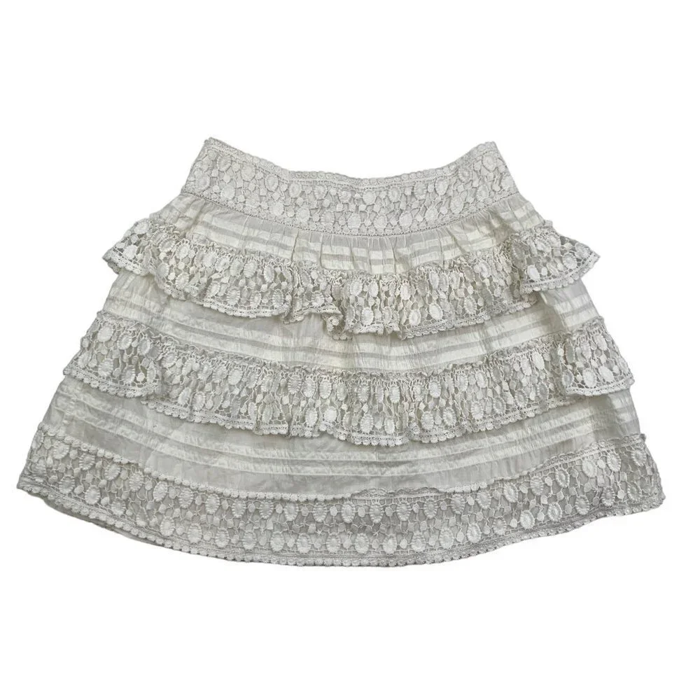 Anthropologie Leifsdottir Cottagecore Boho Lace/Crochet Skirt Women's Size 6